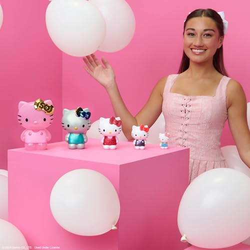 Jazwares Hello Kitty 50th Anniversary nesting figure in metallic finish, eye-catching decor.