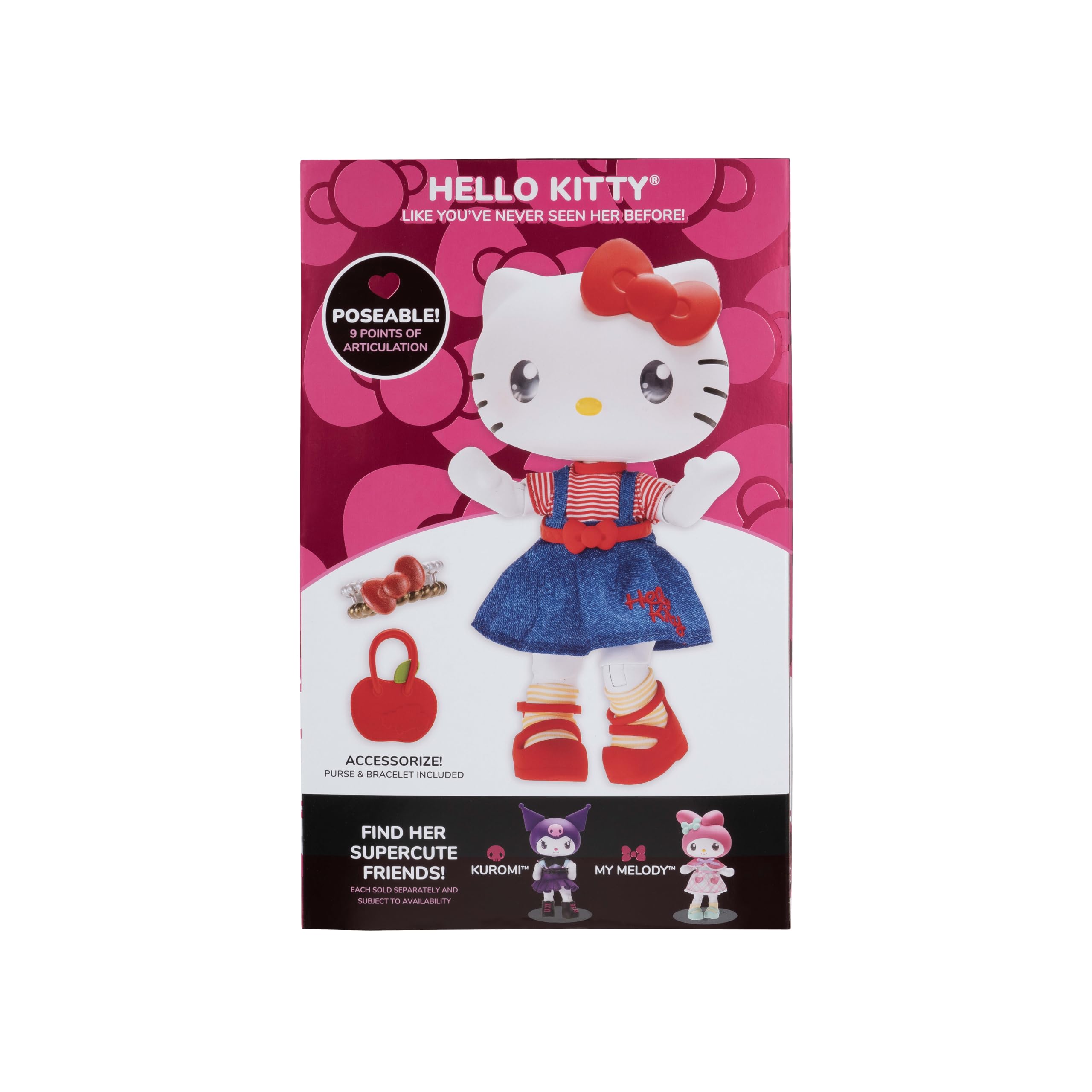 Jazwares Hello Kitty figure in display-ready pose with sparkling eyes