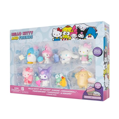 Jazwares Hello Kitty Sweet Snacks 8-Pack Cinnamoroll figure for display and gifting.
