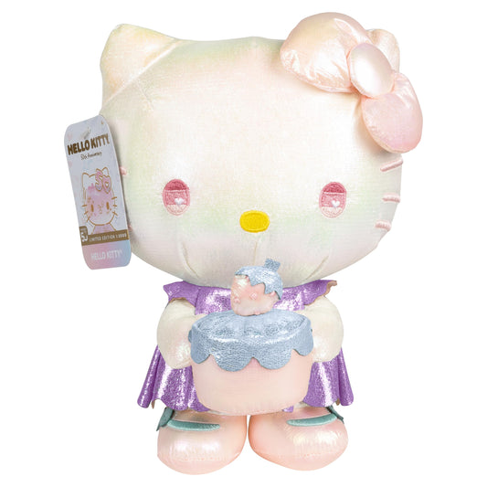 Jazwares Hello Kitty Ultra Premier 8-Inch plush front view, festive display-ready design
