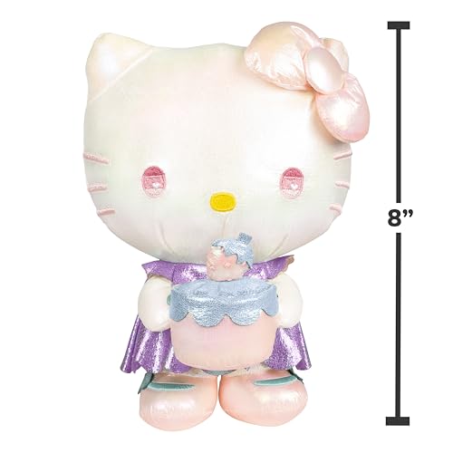 Jazwares Hello Kitty Ultra Premier 8-Inch plush holding strawberry cake detail