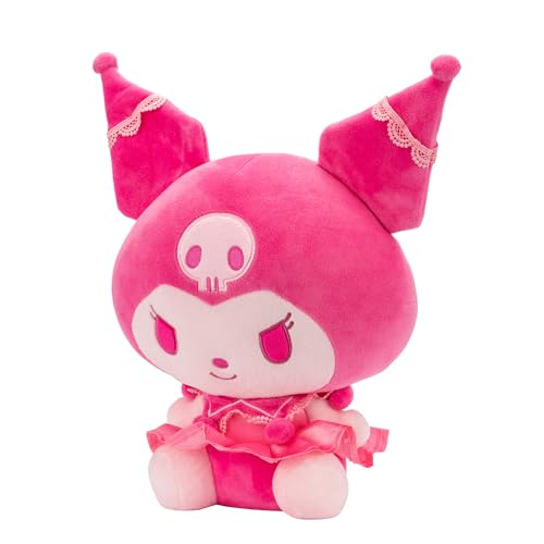 Kuromi plush with lace hat highlights kawaii fashion details