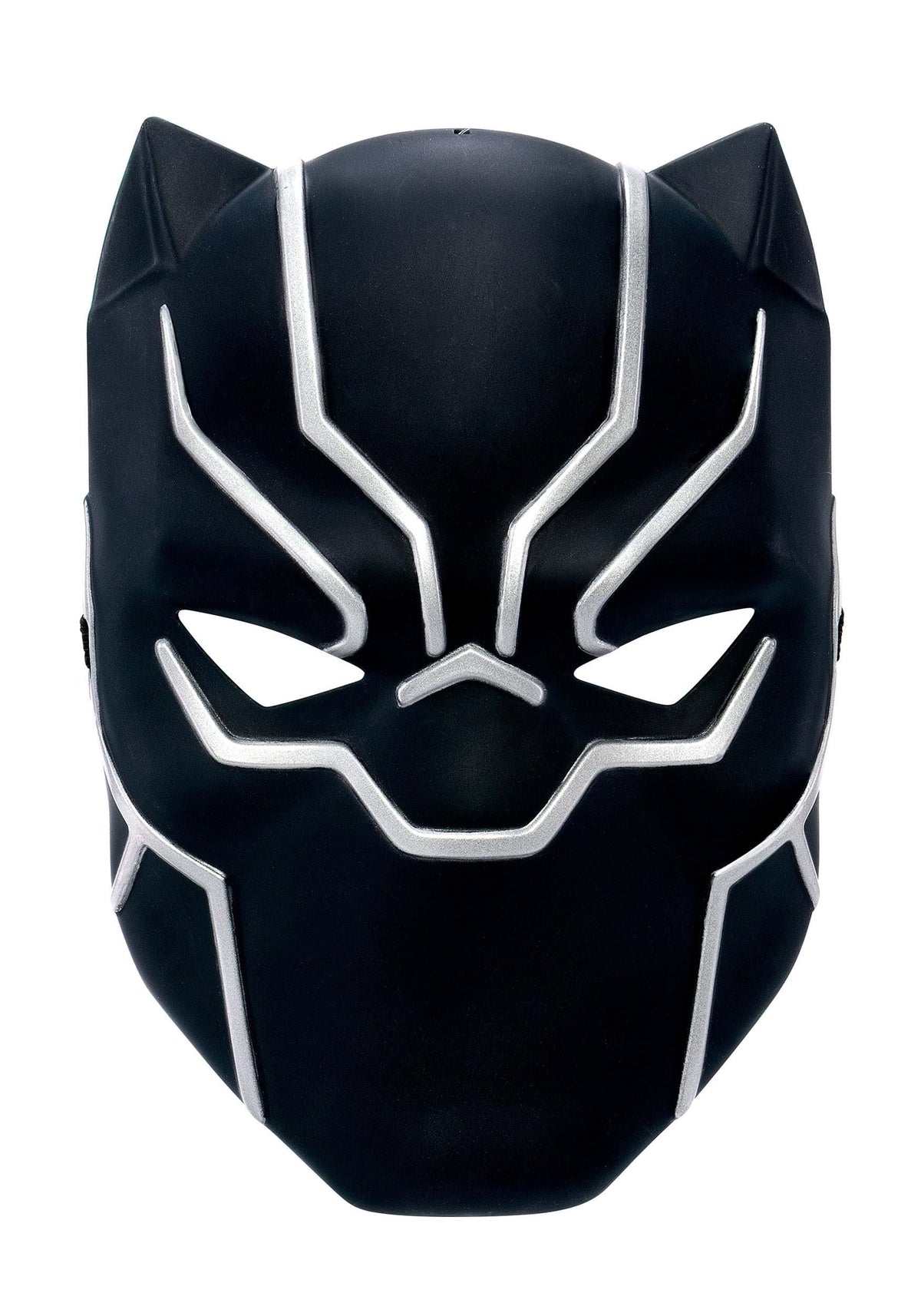 Jazwares Marvel Black Panther Youth Mask front view with bold armor graphic for imaginative play