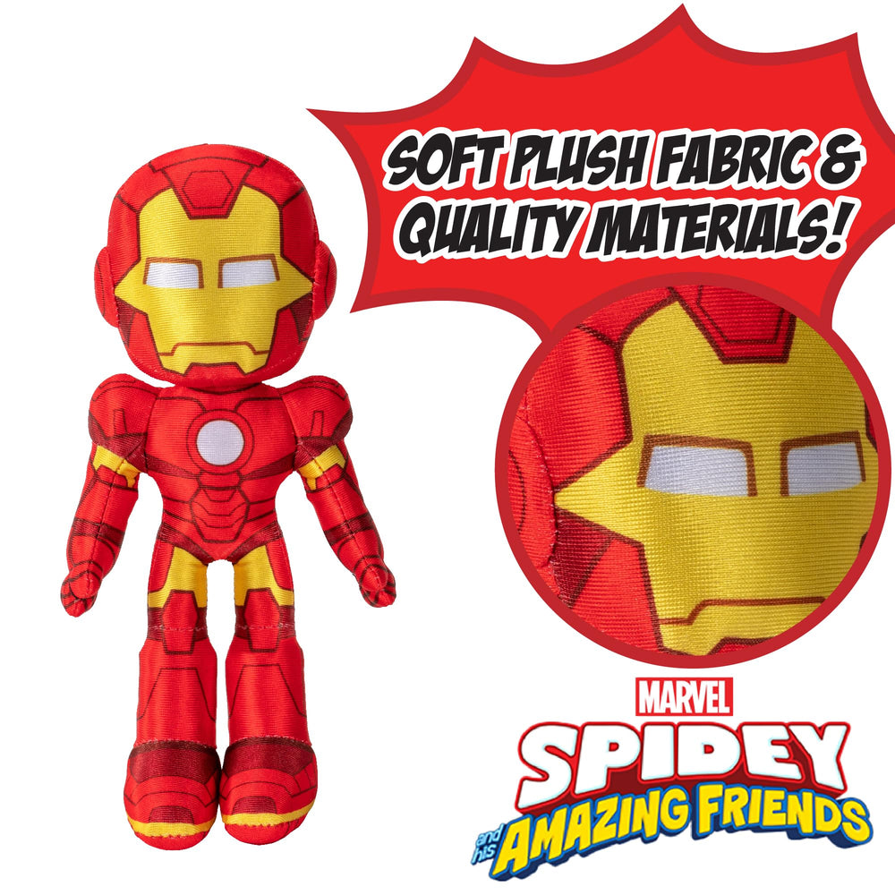 Jazwares Marvel Iron Man plush side view, ideal for on-the-go play