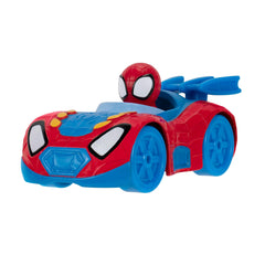 Jazwares Spidey Web Crawler detail shot emphasizes die-cast metal construction.