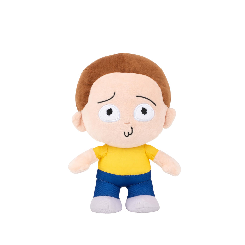 Jazwares Morty plush front view, perfect cuddle buddy for fan nights