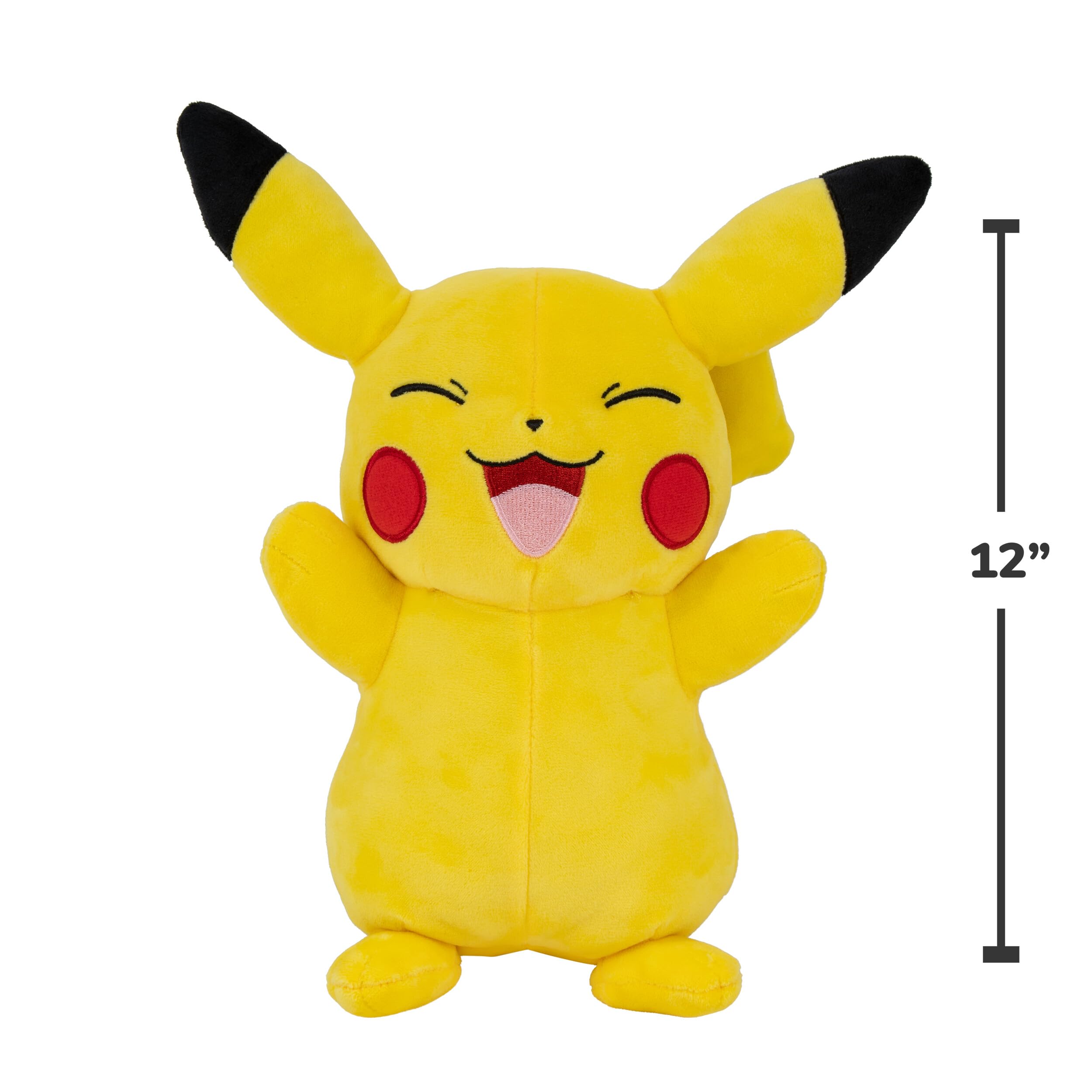 Jazwares Pikachu plush textured fabric enhances authentic feel
