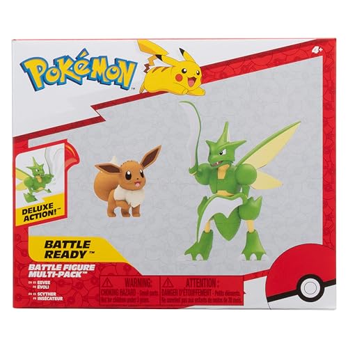 Jazwares Scyther 4-5-inch figure in blade attack pose for action play.