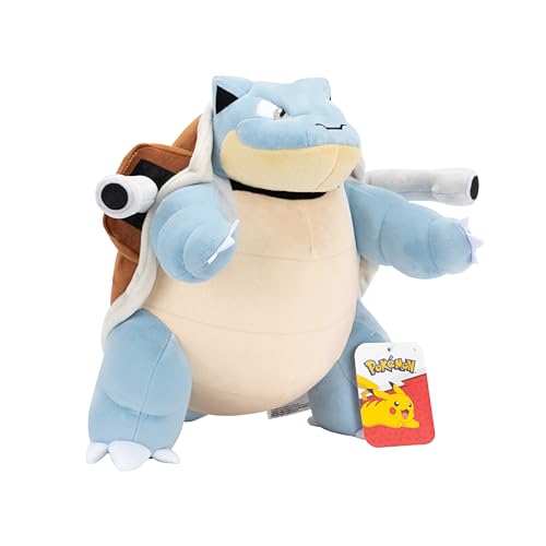 Jazwares Pokémon Blastoise plush 12-inch detailed face and features.