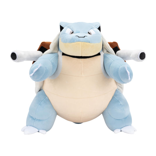 Jazwares Pokémon Blastoise plush 12-inch front view for cuddling.