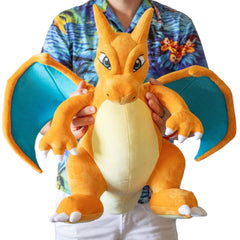 Jazwares Pokemon Charizard 24inch front view plush, ideal for play and display.