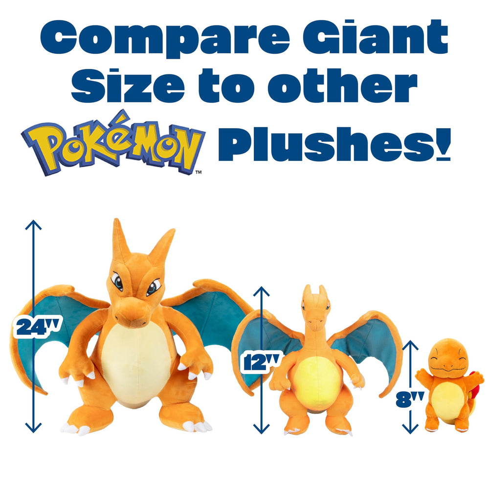 Jazwares Charizard giant plush texture closeup shows soft fabric.