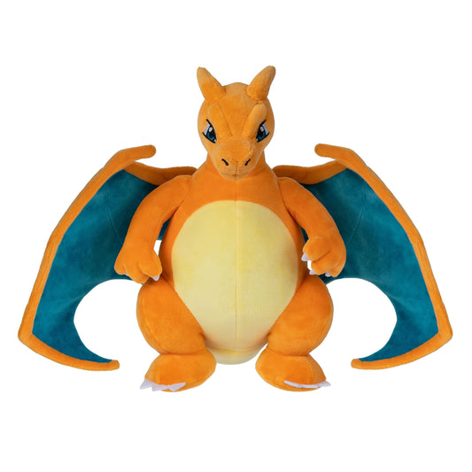 Jazwares Pokémon Charizard plush front view, cuddly bedtime companion.