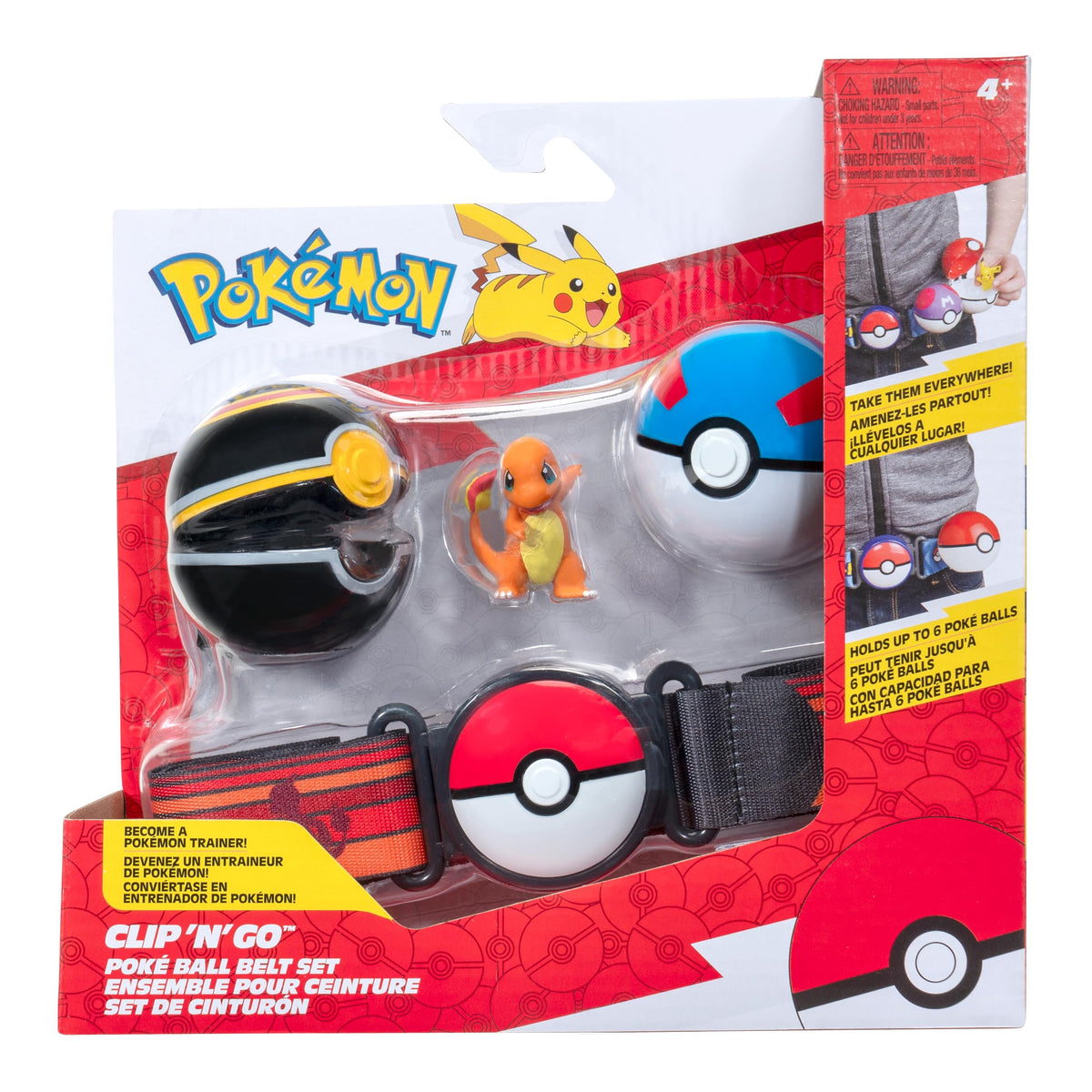 Jazwares Pokémon Charmander Clip N Go belt for portable battles.