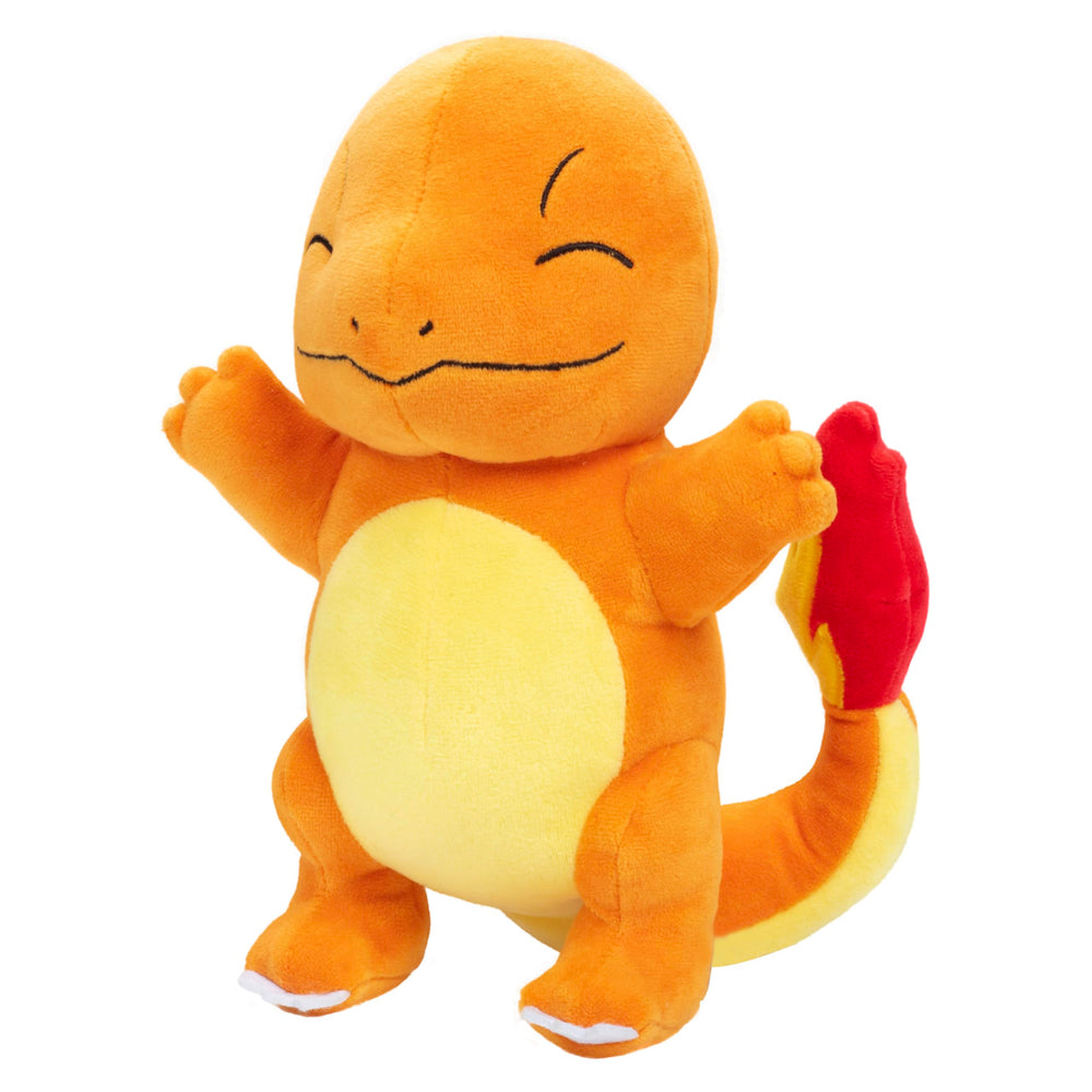 Jazwares Pokémon Charmander plush close-up fabric detail, durable and kid-friendly for everyday fun.