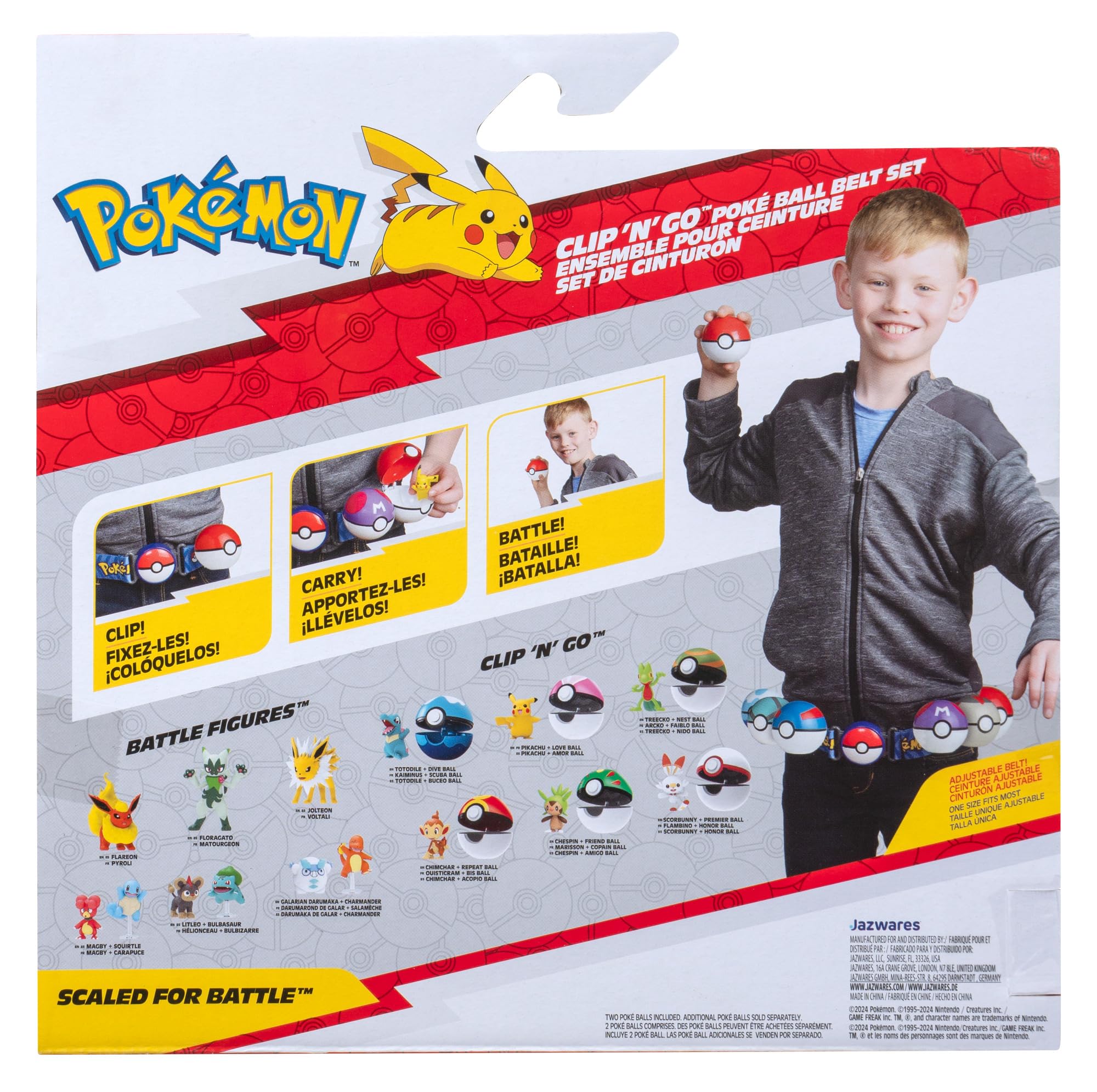 Jazwares Charmander Clip N Go set packaging shows official license.