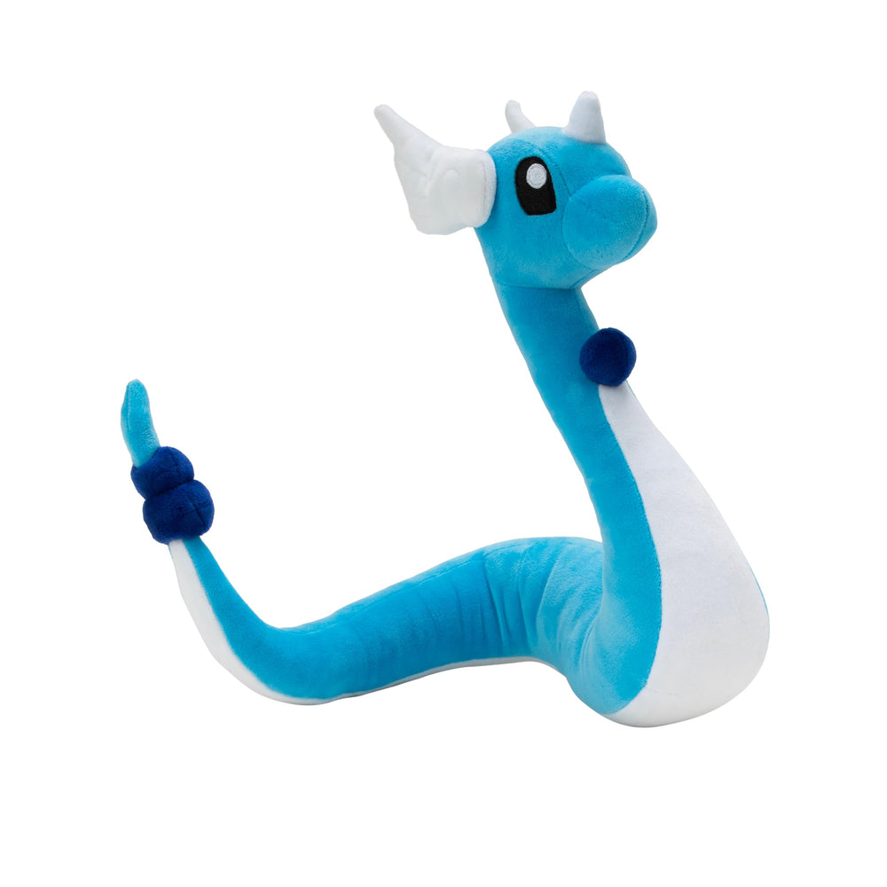 Jazwares Dragonair plush front view, 12-inch cuddly Pokémon for play and display.