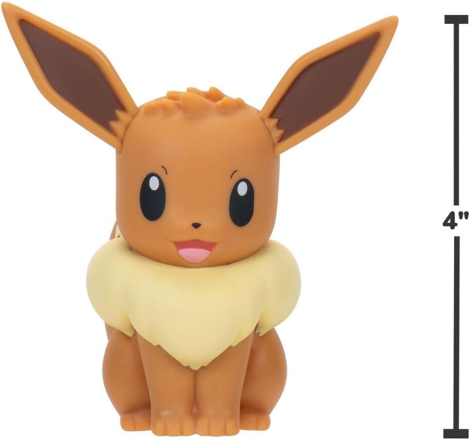 Jazwares Eevee Select Figure close-up detail on face, capturing animated-series style.