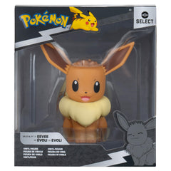 Jazwares Pokémon Eevee Select Figure front view, perfect desk companion for study sessions.
