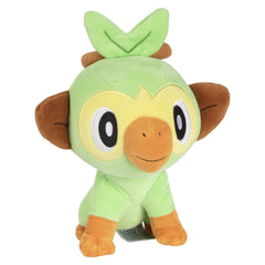 Jazwares Grookey 8-inch plush, side view, perfect travel companion for adventures.