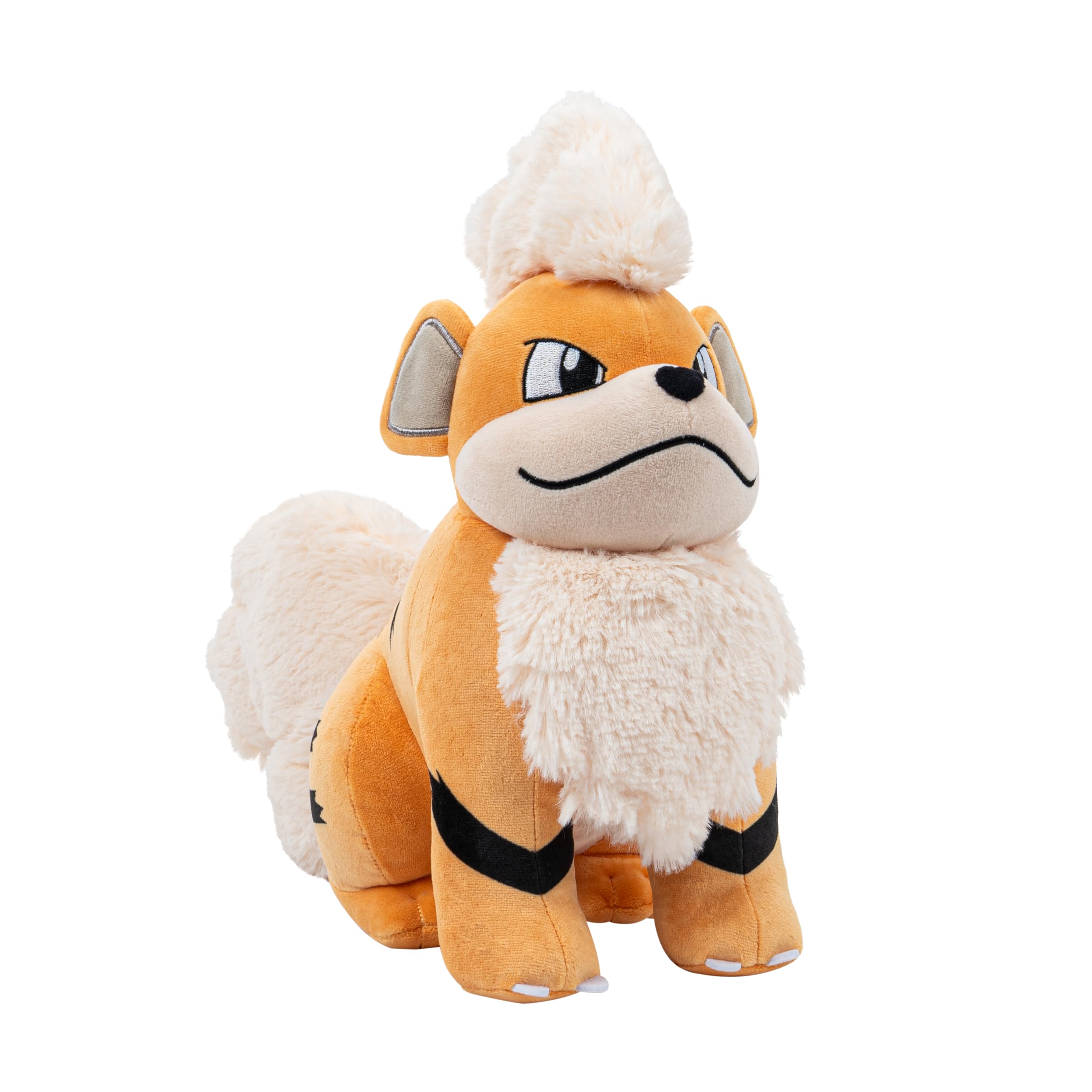 Jazwares Pokemon Growlithe plush 12-inch front view showing soft cuddly material for cozy play