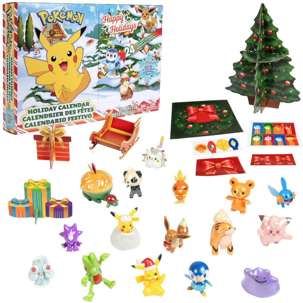 Jazwares Pokémon Advent Calendar front view with a kid-friendly 24-piece gift set