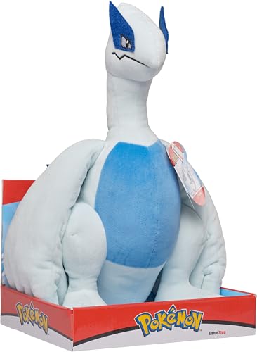 Jazwares Pokemon Lugia plush stitching detail, authentic licensed appearance for collectors.