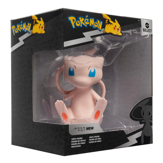 Jazwares Pokémon Mew Select vinyl figure front view, ideal for desk display.