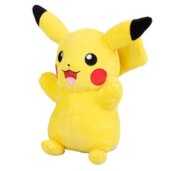 Jazwares Pikachu plush 12in sitting pose, display-ready and charming.