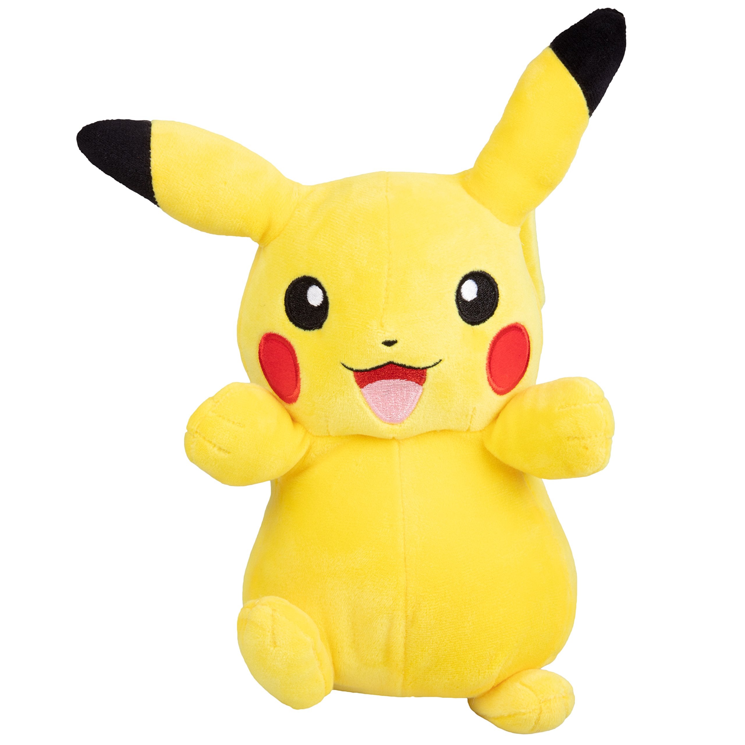 Jazwares Pikachu plush close-up face with expressive features for display or play.