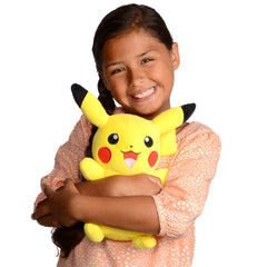 Jazwares Pikachu plush 12in packaged in licensed Pokémon box.
