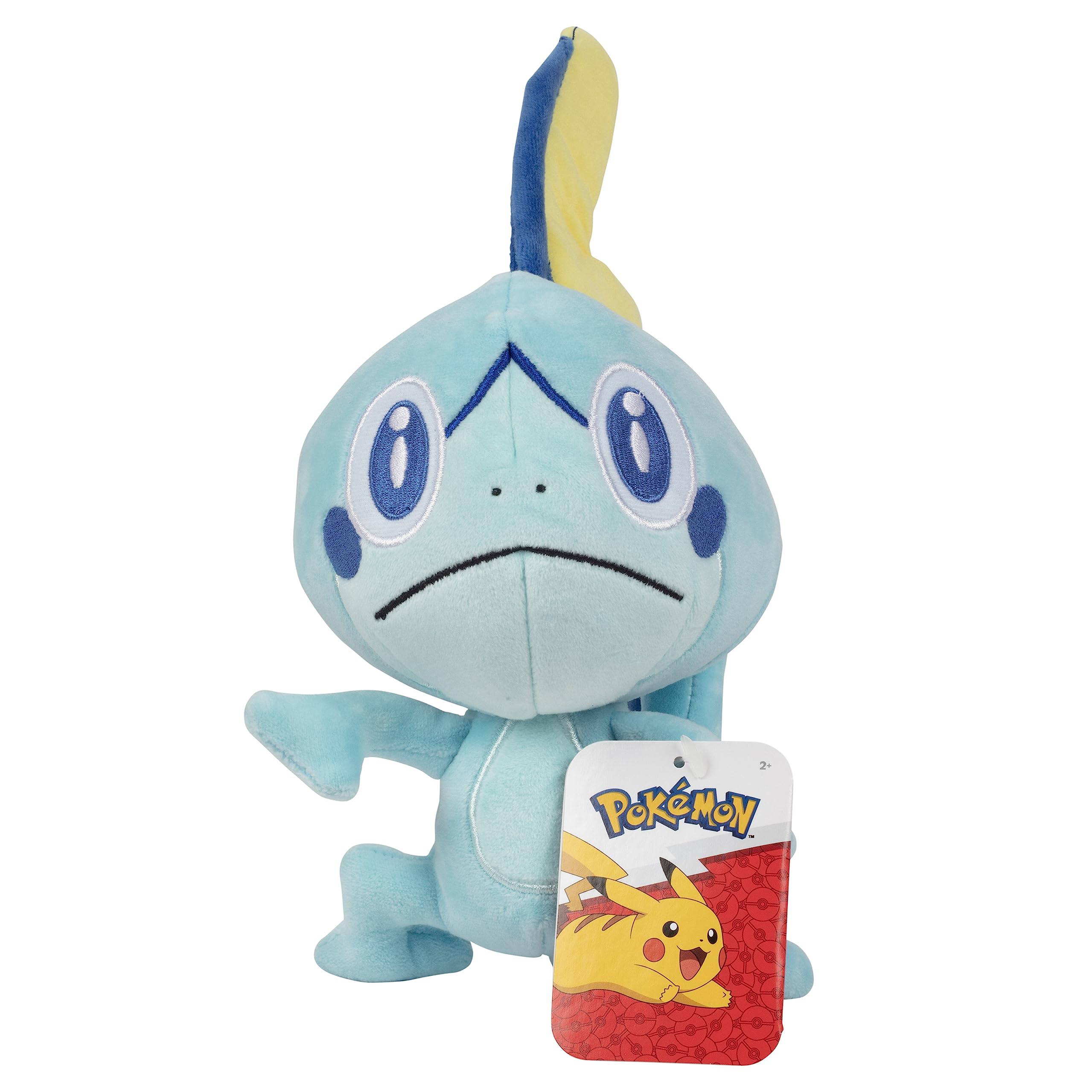 Jazwares Pokémon Sobble 8-Inch plush face close-up shows soft texture