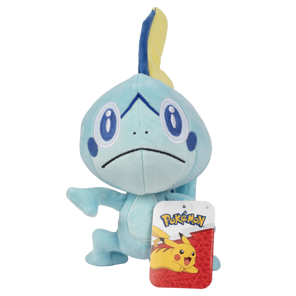 Jazwares Pokémon Sobble 8-Inch plush face close-up shows soft texture