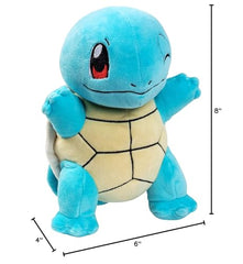 Jazwares Pokémon Squirtle 8-Inch Plush packaged, ready for gifting and collections.