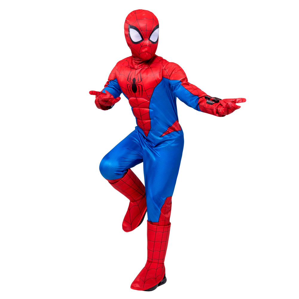 High-resolution printed Spider-Man design on the suit for iconic look