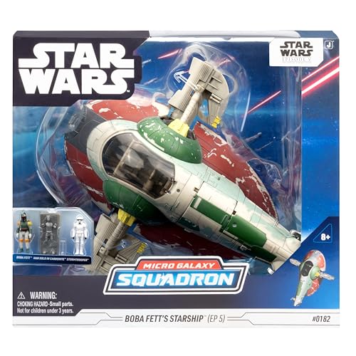 Jazwares Star Wars Micro Galaxy Boba Fett Starship wings extended for dynamic battles