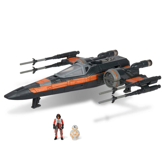 Jazwares Star Wars Micro Galaxy Poe Dameron X-Wing front view for display and play