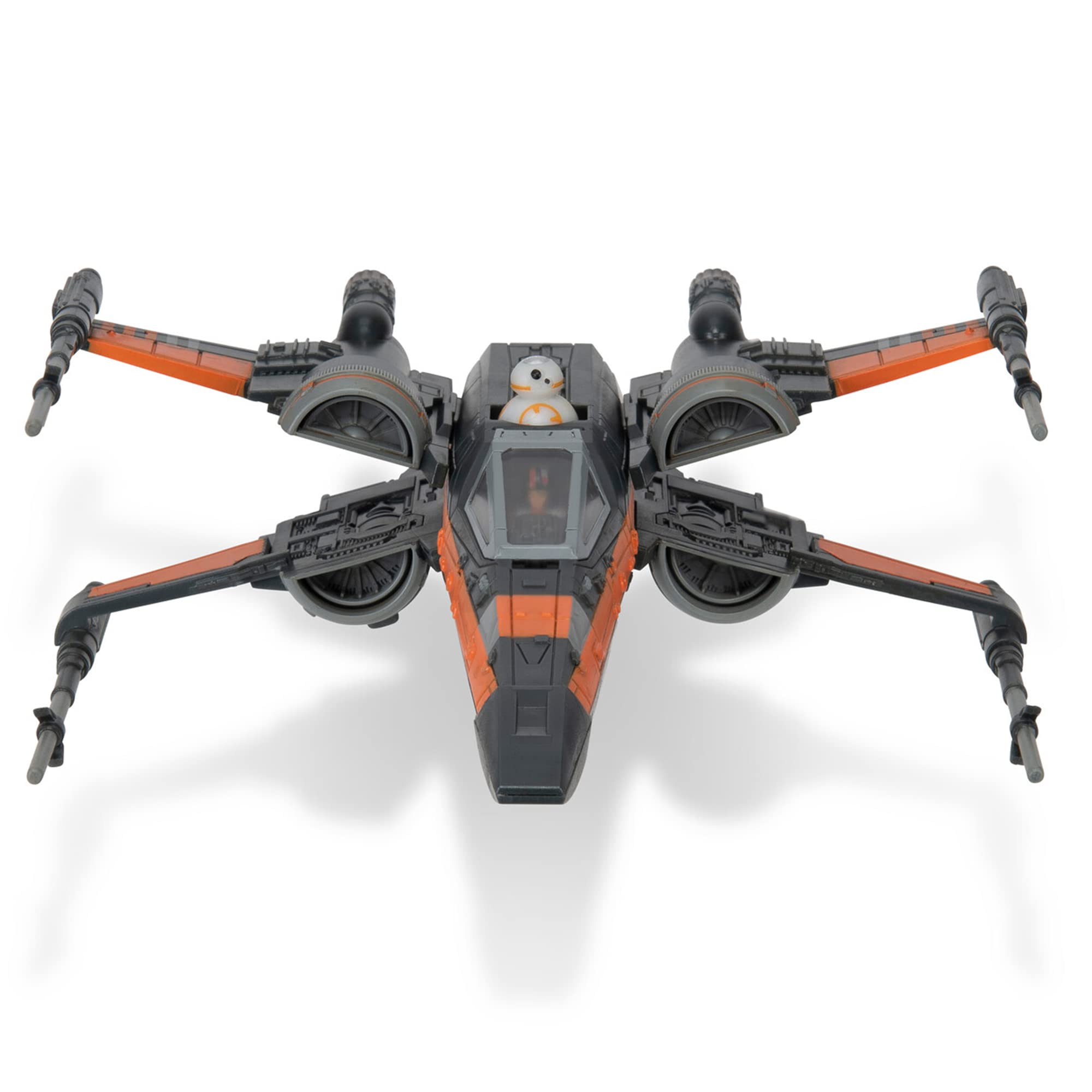 Jazwares Poe Dameron X-Wing landing gear retracted for compact display