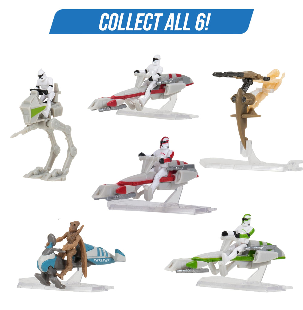 Jazwares Star Wars Micro Galaxy Scout AT-RT Clone Trooper set for action play and display.