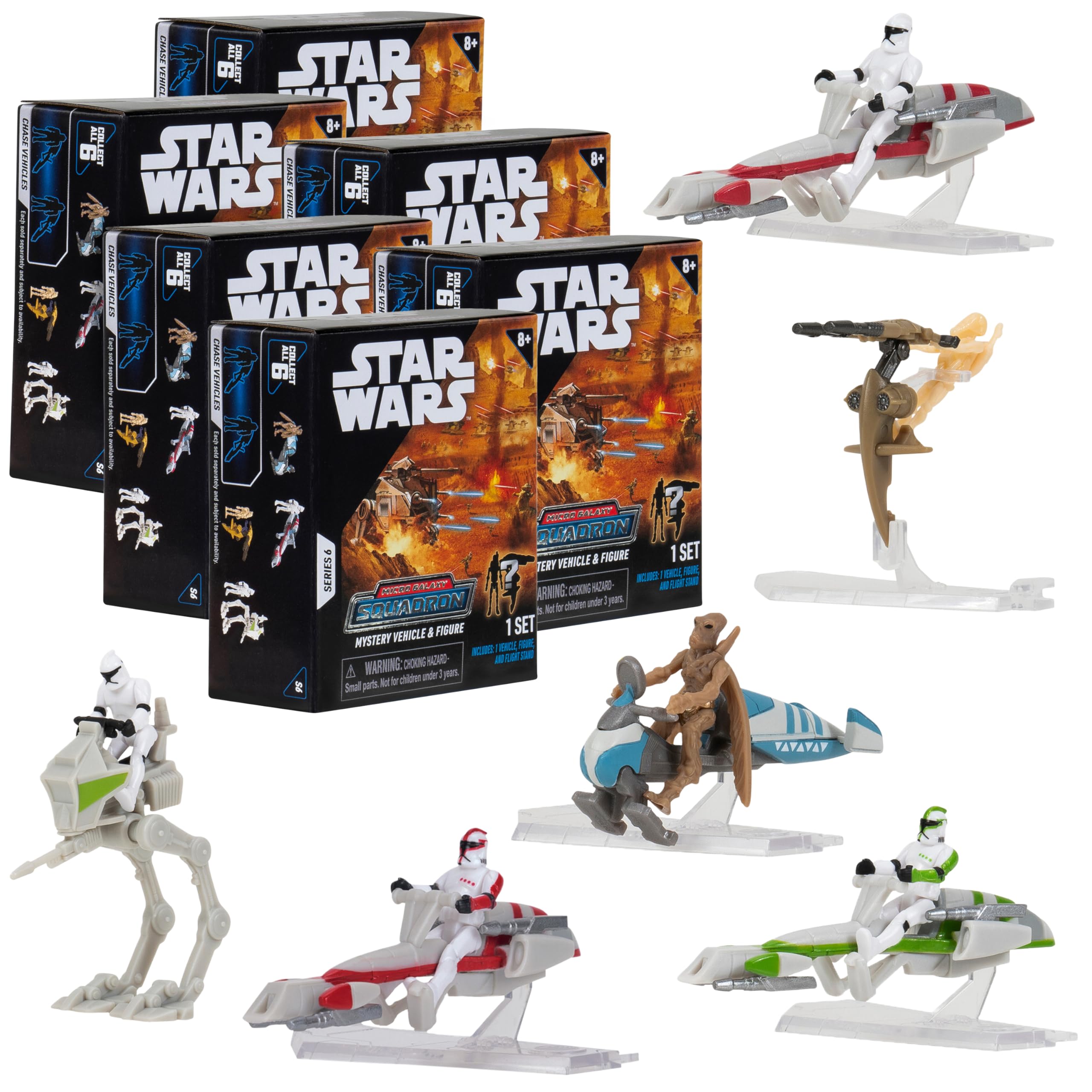 Jazwares Star Wars Micro Galaxy Scout Barc Speeder with Clone Trooper for display and play.