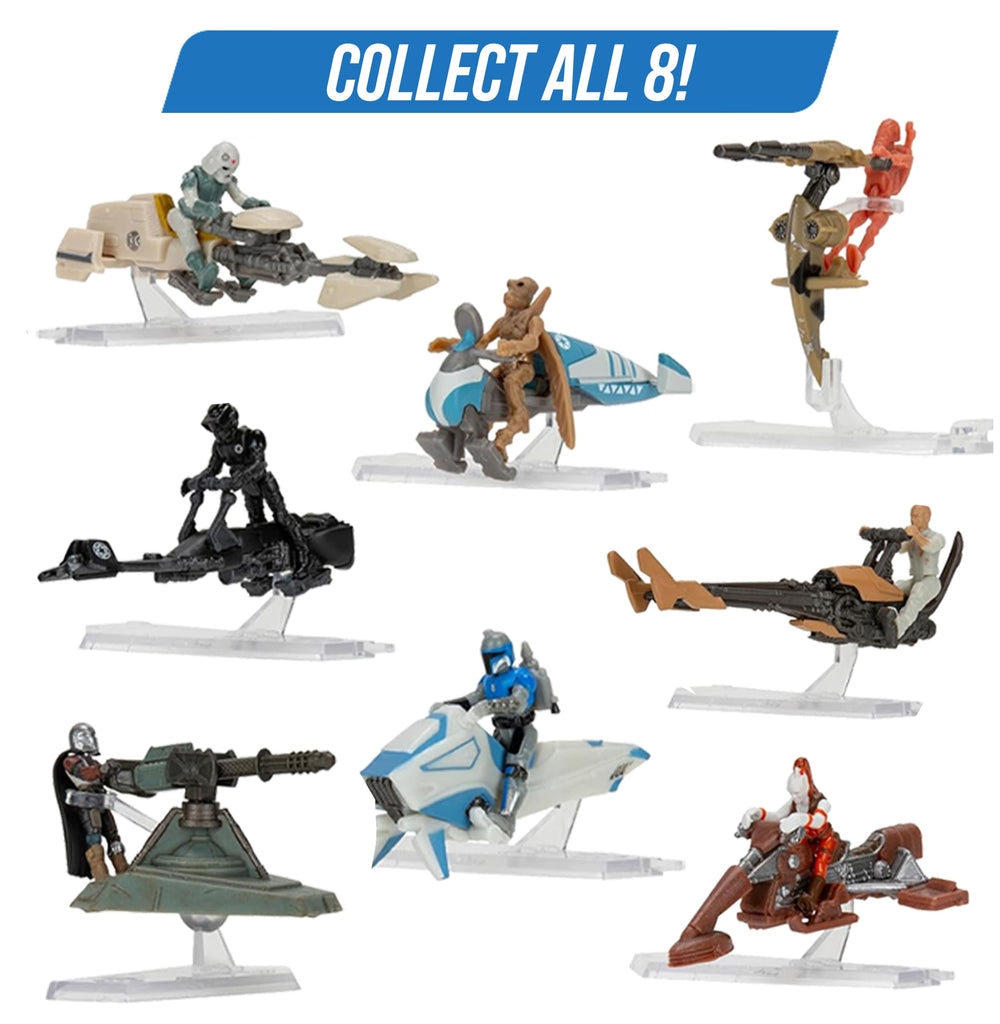 Jazwares Star Wars Micro Galaxy Scout flight stand for dynamic posing.