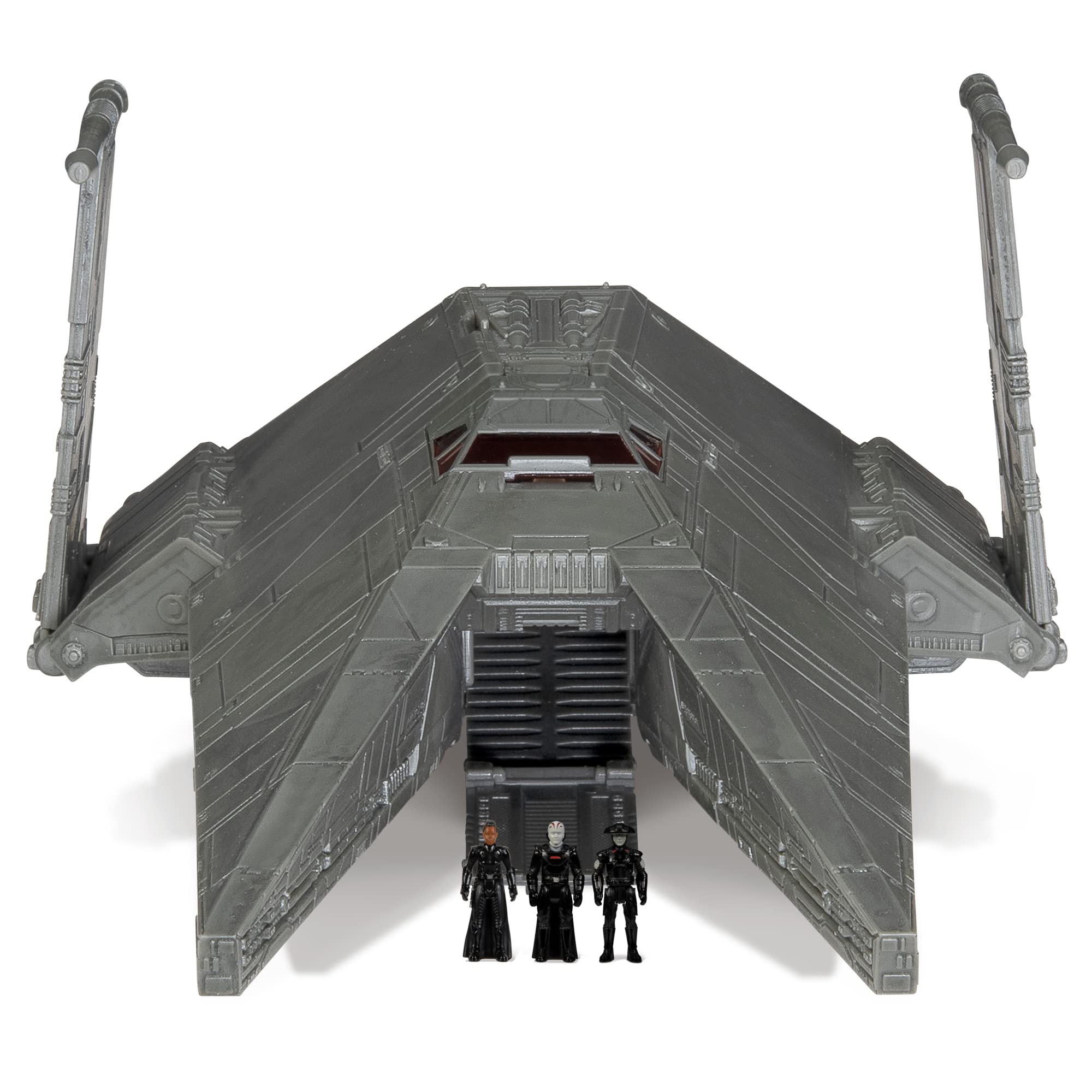 Jazwares Star Wars Micro Galaxy Squadron Inquisitor Transport Scythe cockpit opening reveals interior details