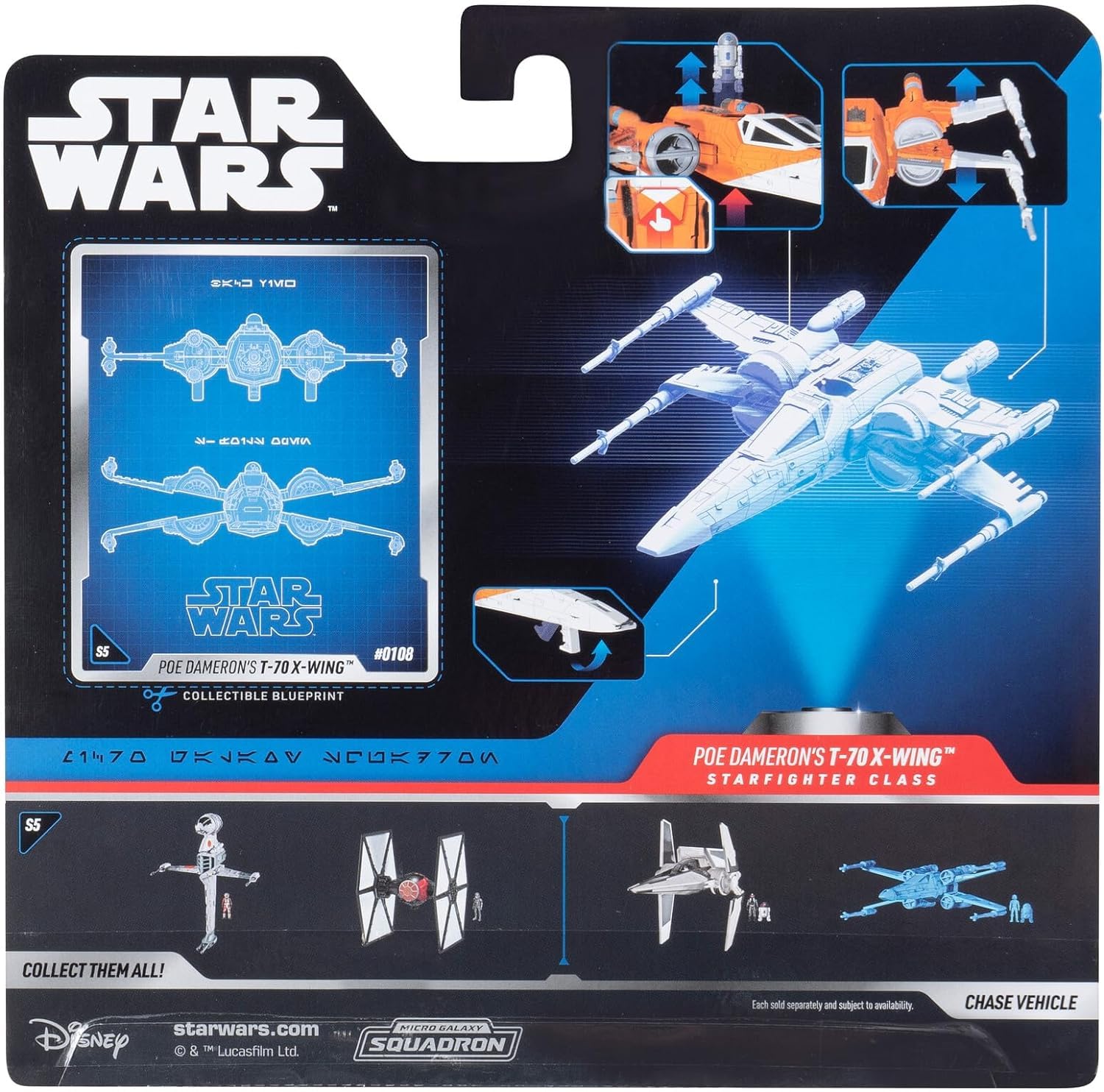 Jazwares Star Wars Micro Galaxy T-70 X-wing includes Poe Dameron and BB-8 figures