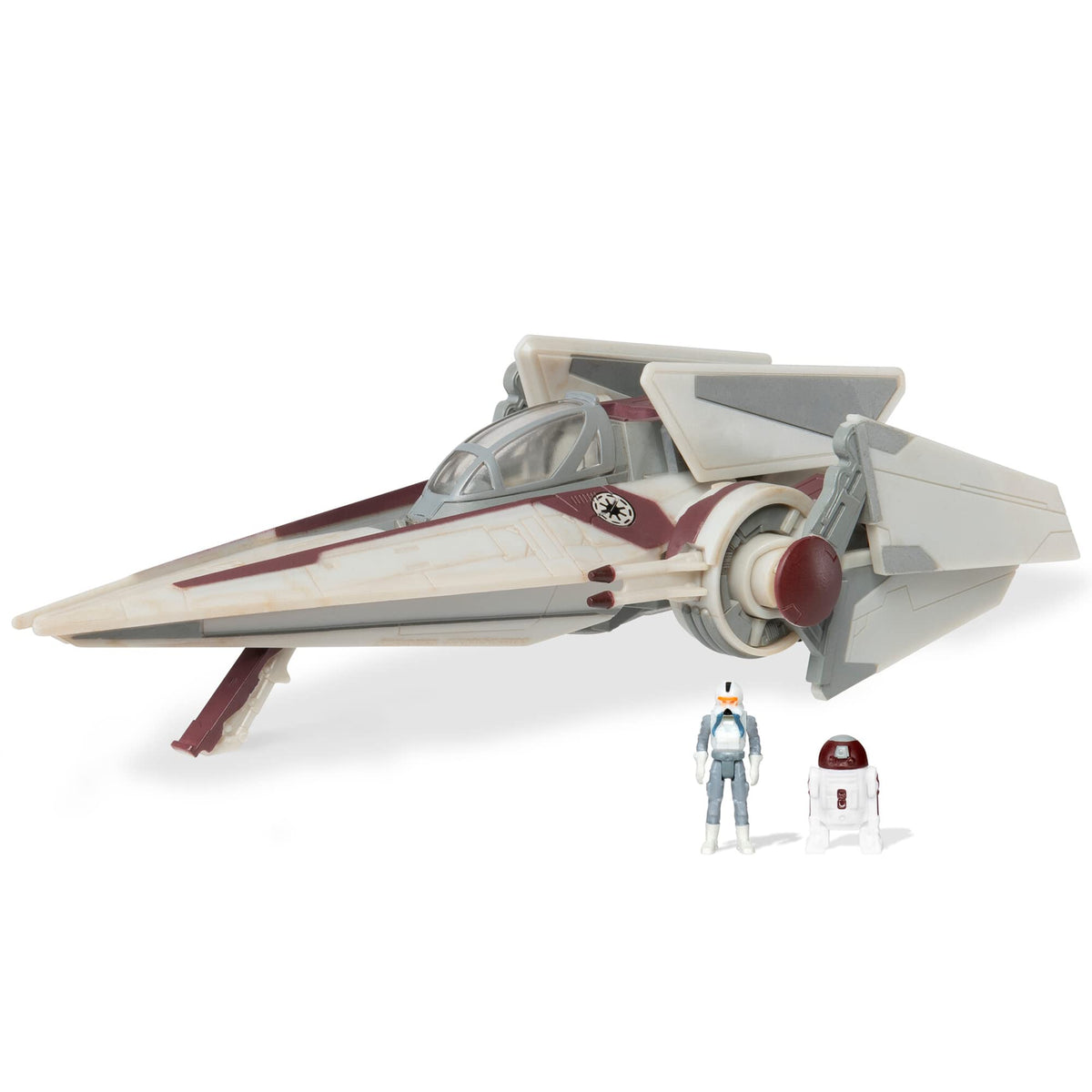 Jazwares Star Wars Micro Galaxy V-Wing front view highlights detailed scale accuracy.