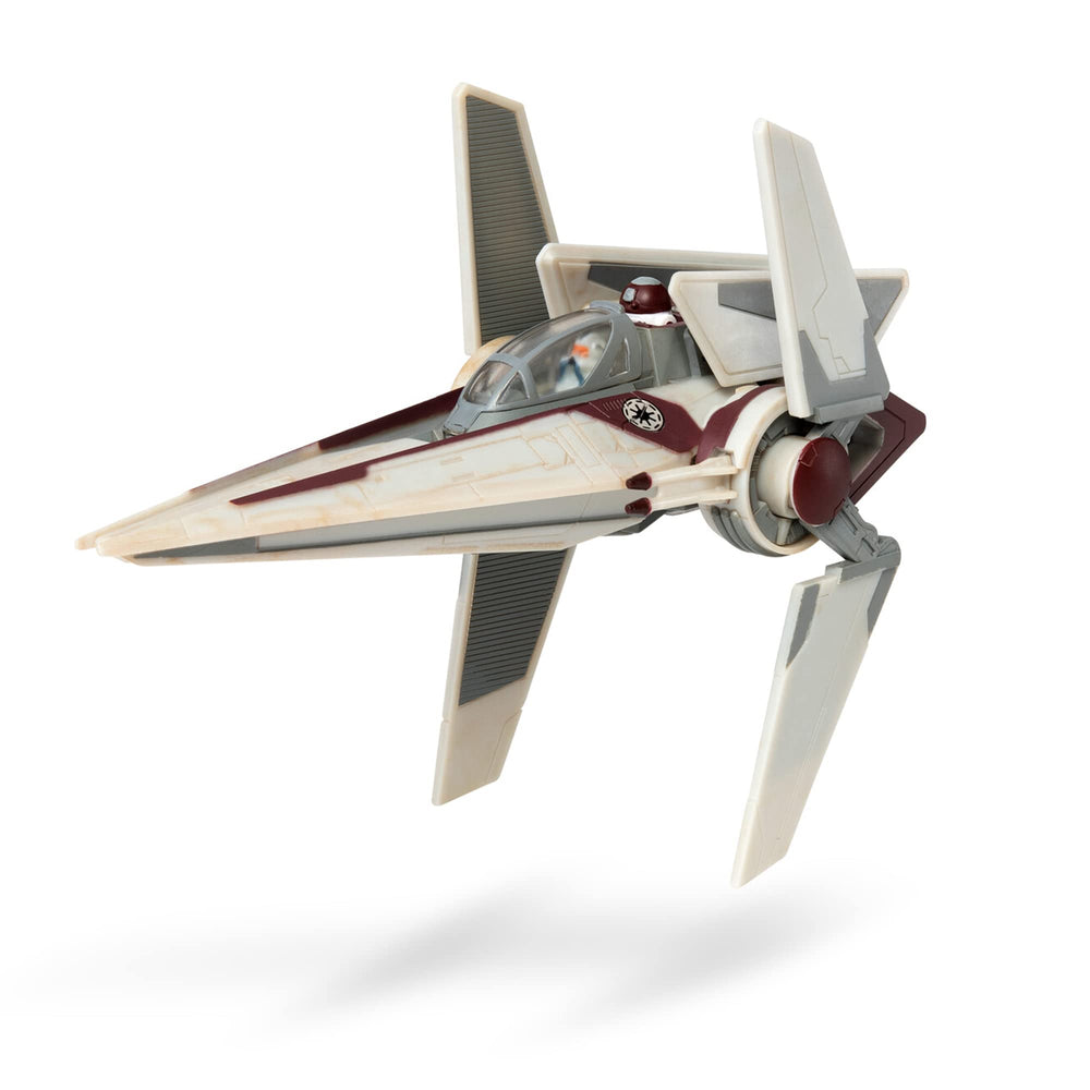 Jazwares Star Wars Micro Galaxy V-Wing radiator wings extend for dramatic battle poses.
