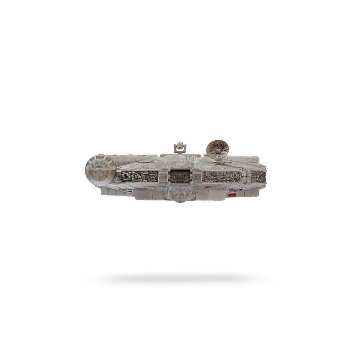 Jazwares Millennium Falcon retractable landing gear for authentic display angles.