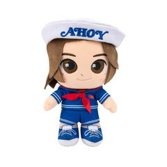 Jazwares Stranger Things Steve Harrington plush with embroidered face for authentic display.