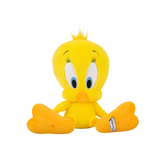 Jazwares Tweety plush face close-up for ultra-soft cuddling.