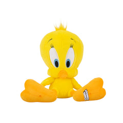 Jazwares Tweety plush face close-up for ultra-soft cuddling.