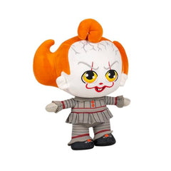 Pennywise plush eyes close-up highlights eerie charm, perfect for IT fans and collectors.